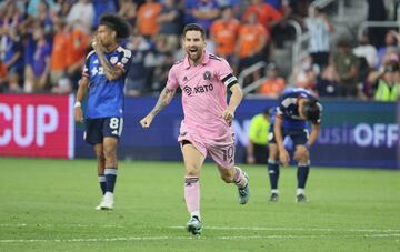 Lionel Messi against FC Cincinnati in the semi-finals of the 2023 U.S. Open Cup at TQL Stadium on August 23, 2023.