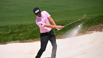 HOUSTON, TEXAS - MARCH 28: Harrison Endycott of Australia plays a shot from a bunker on the 11th hole during the first round of the Texas Children's Houston Open at Memorial Park Golf Course on March 28, 2024 in Houston, Texas.